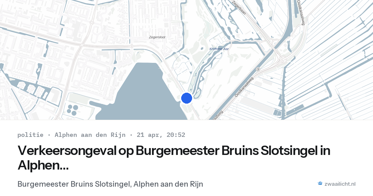 Verkeersongeval op Burgemeester Bruins Slotsingel in Alphen aan den Rijn — 21 apr 2026