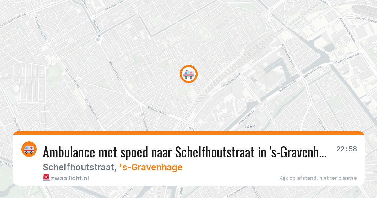 Ambulance met spoed naar Schelfhoutstraat in 's-Gravenhage — 20 jun 2026