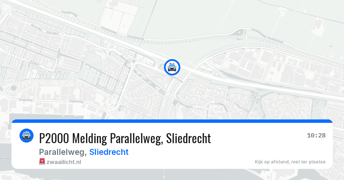 P2000 Melding Parallelweg, Sliedrecht — 8 jul 2026