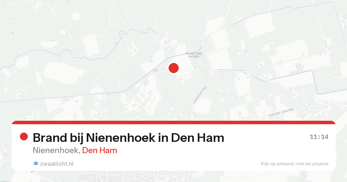 Brand bij Nienenhoek in Den Ham — 13 aug 2026