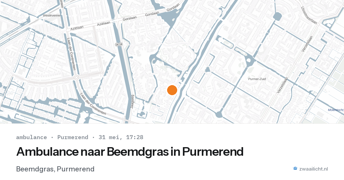 Ambulance naar Beemdgras in Purmerend — 31 mei 2026