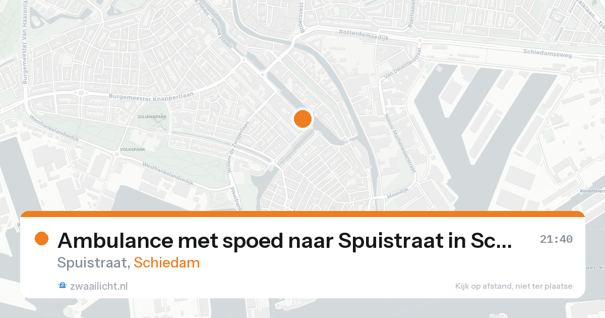 Ambulance met spoed naar Spuistraat in Schiedam — 16 aug 2026