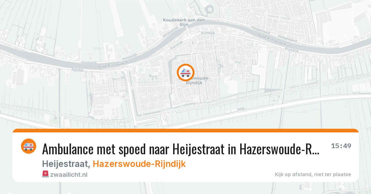 Ambulance met spoed naar Heijestraat in Hazerswoude-Rijndijk — 26 jul 2026