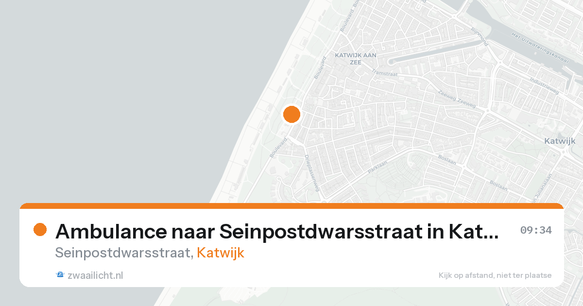 Ambulance naar Seinpostdwarsstraat in Katwijk — 4 aug 2026