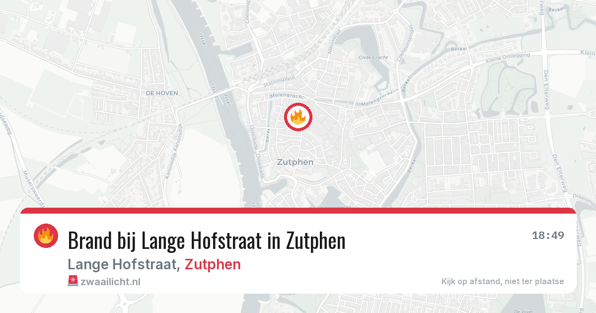 Brand bij Lange Hofstraat in Zutphen — 8 jun 2026