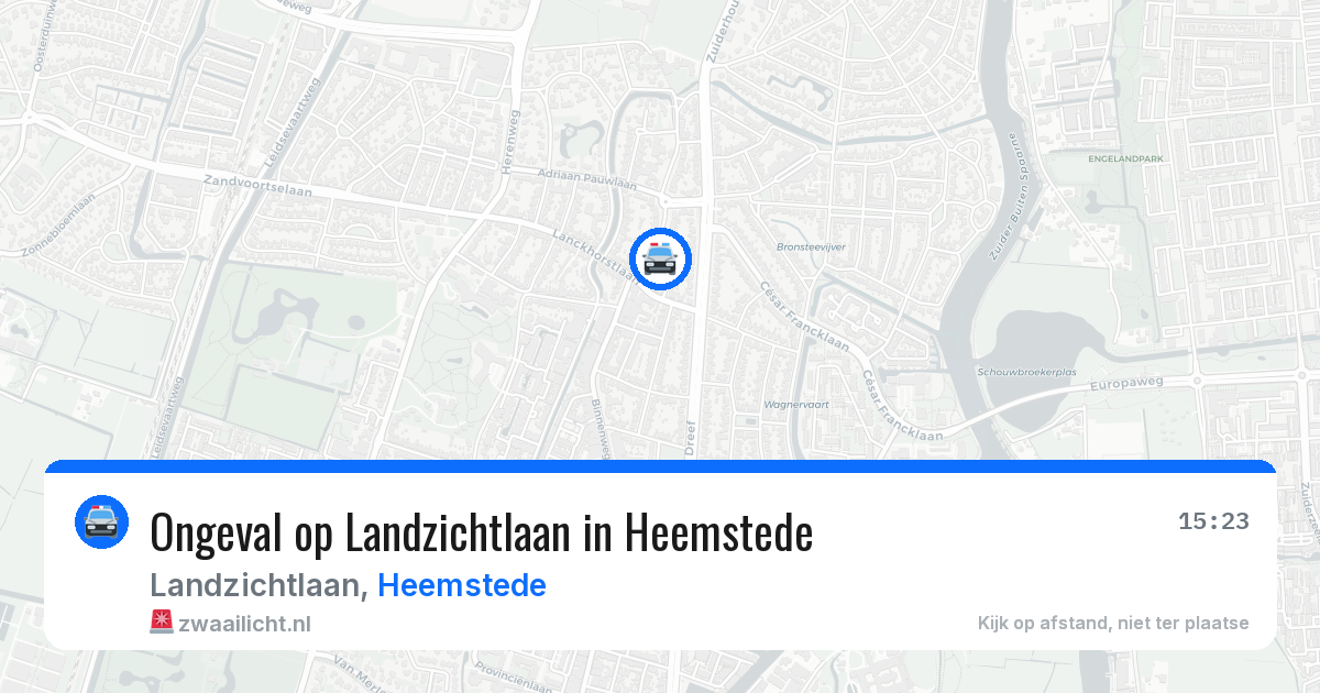 Ongeval op Landzichtlaan in Heemstede — 5 aug 2026