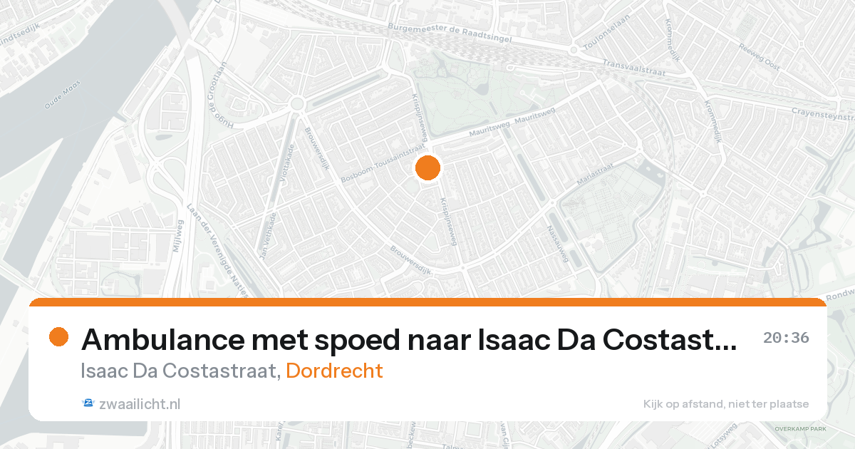Ambulance met spoed naar Isaac Da Costastraat in Dordrecht — 25 aug 2026