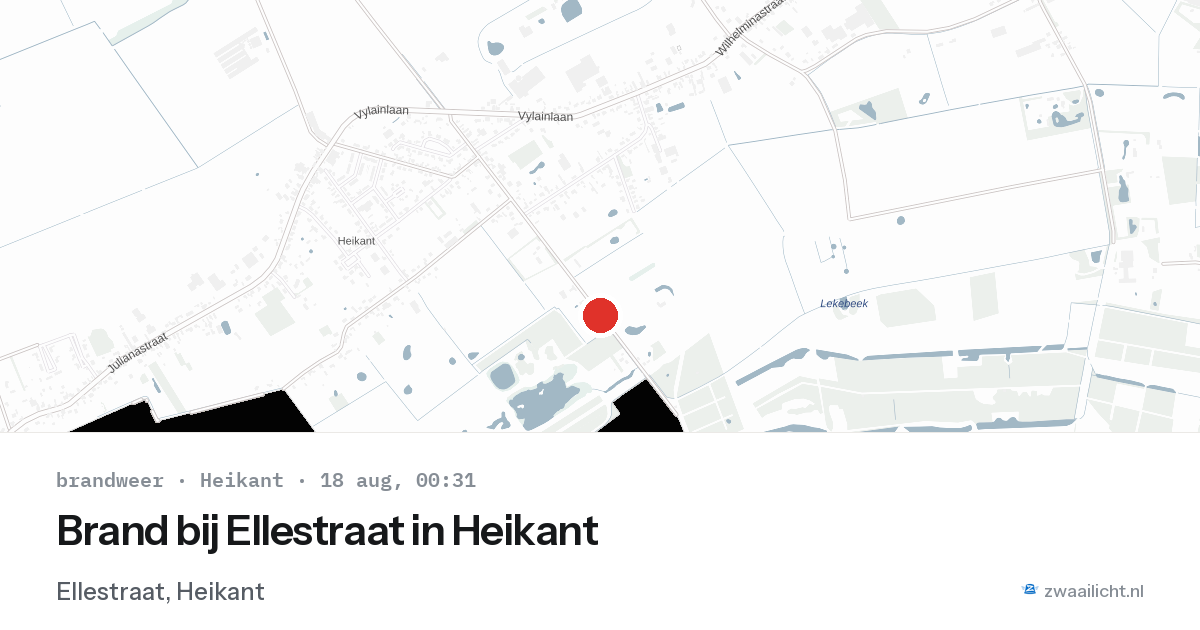 Brand bij Ellestraat in Heikant — 17 aug 2026