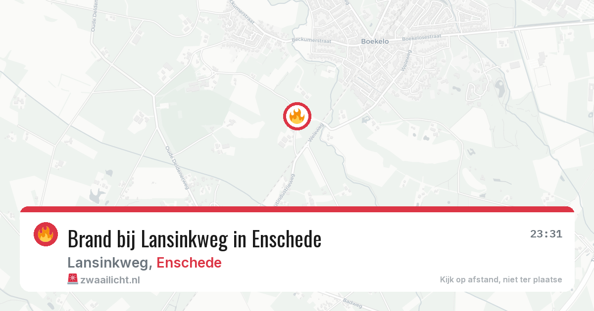 Brand bij Lansinkweg in Enschede — 19 jun 2026