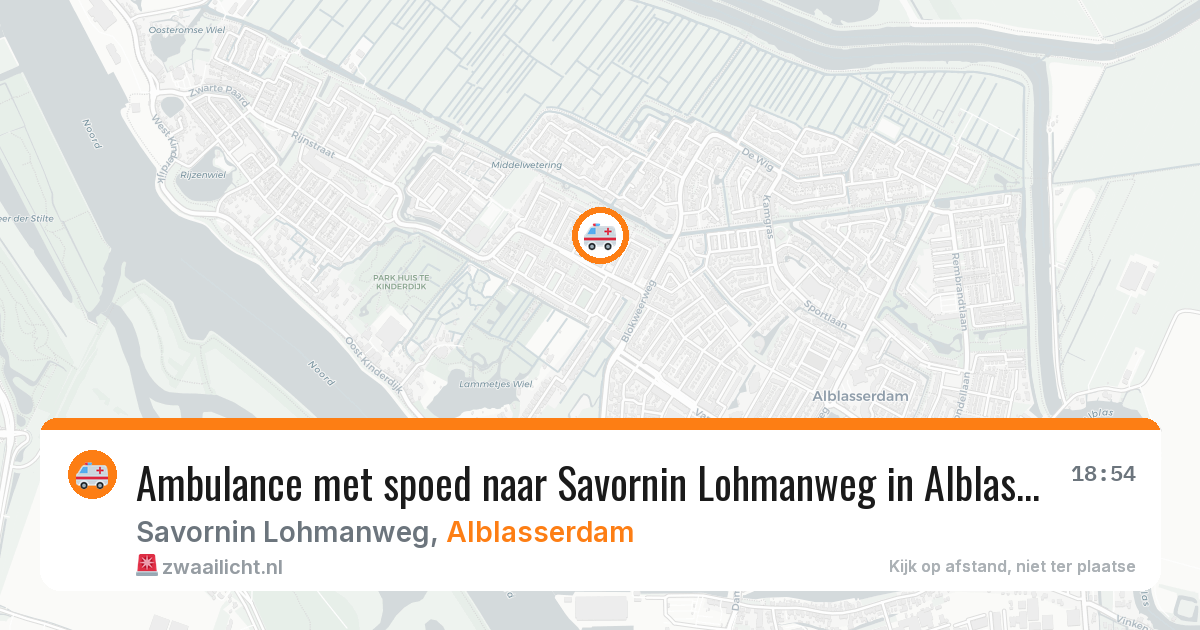 Ambulance met spoed naar Savornin Lohmanweg in Alblasserdam — 24 jun 2026