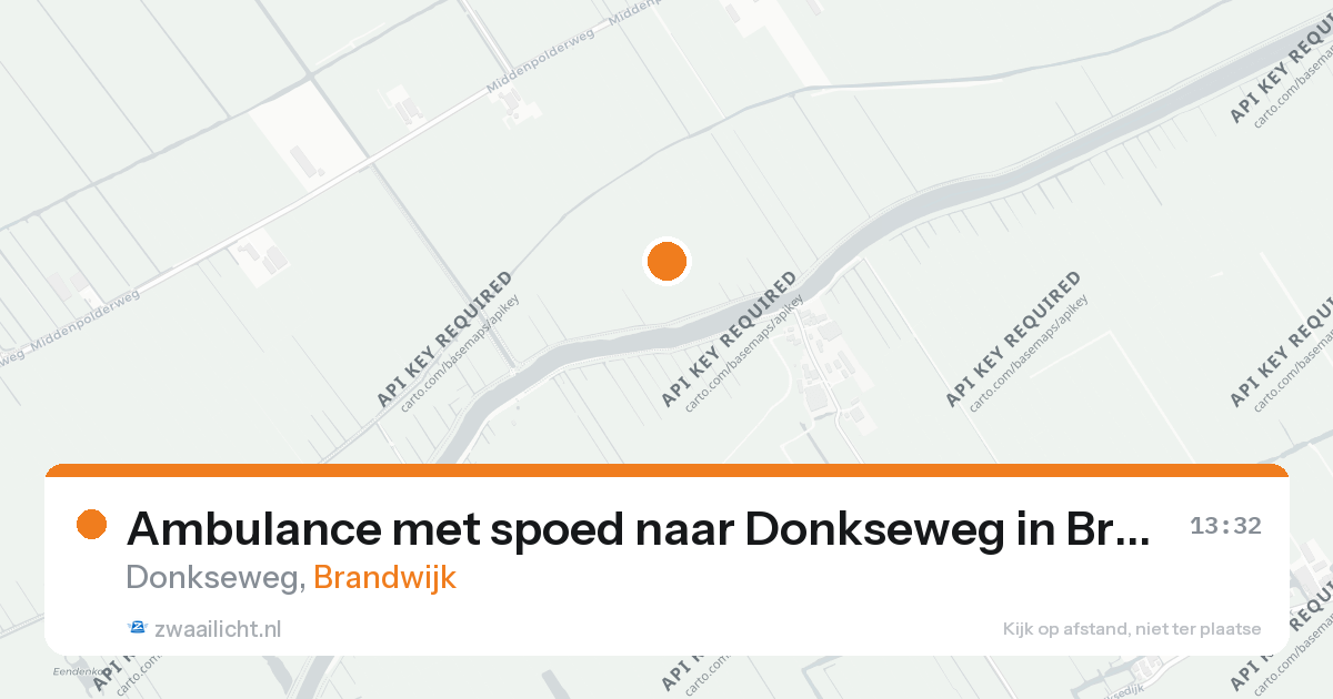 Ambulance met spoed naar Donkseweg in Brandwijk — 26 aug 2026