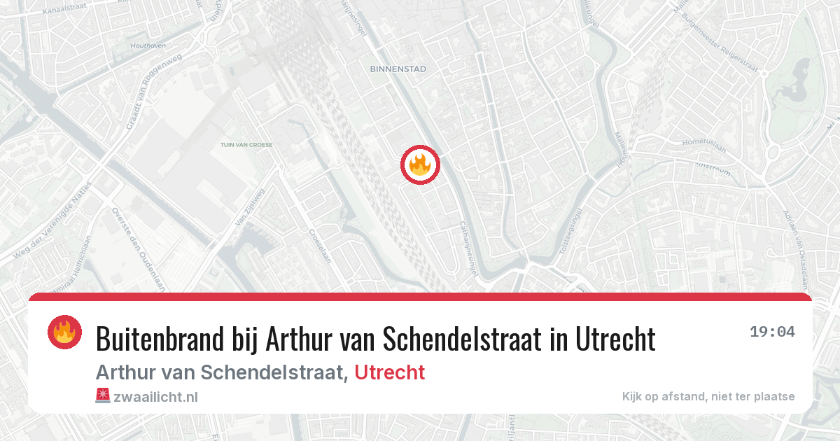 Buitenbrand bij Arthur van Schendelstraat in Utrecht — 18 jun 2026