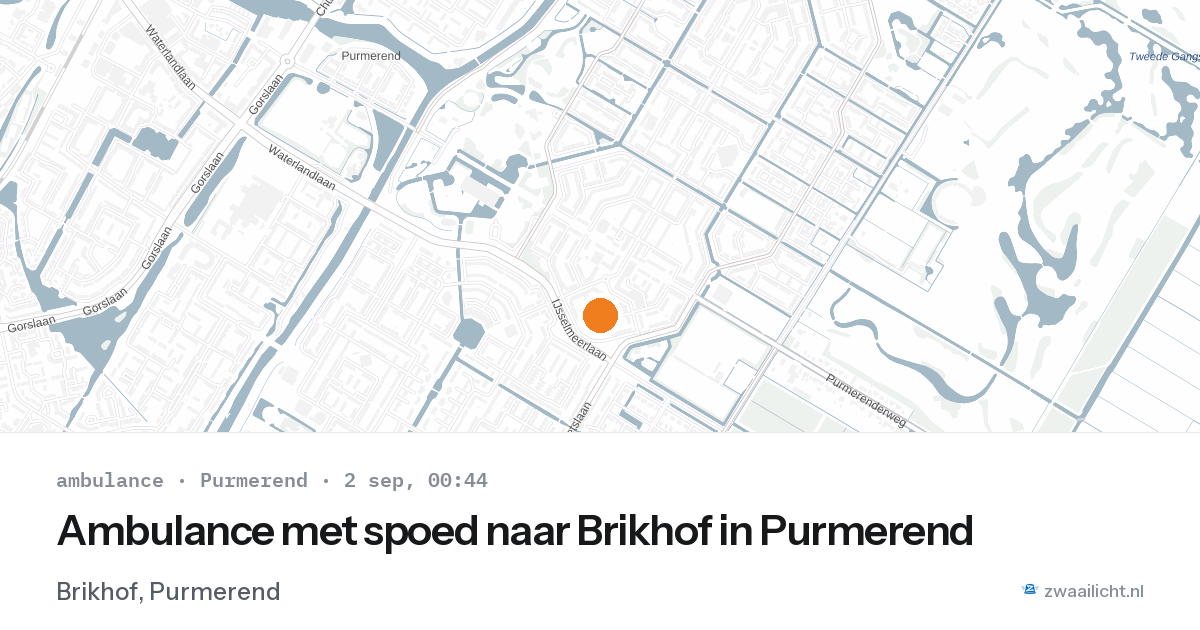 Ambulance met spoed naar Brikhof in Purmerend — 1 sep 2026