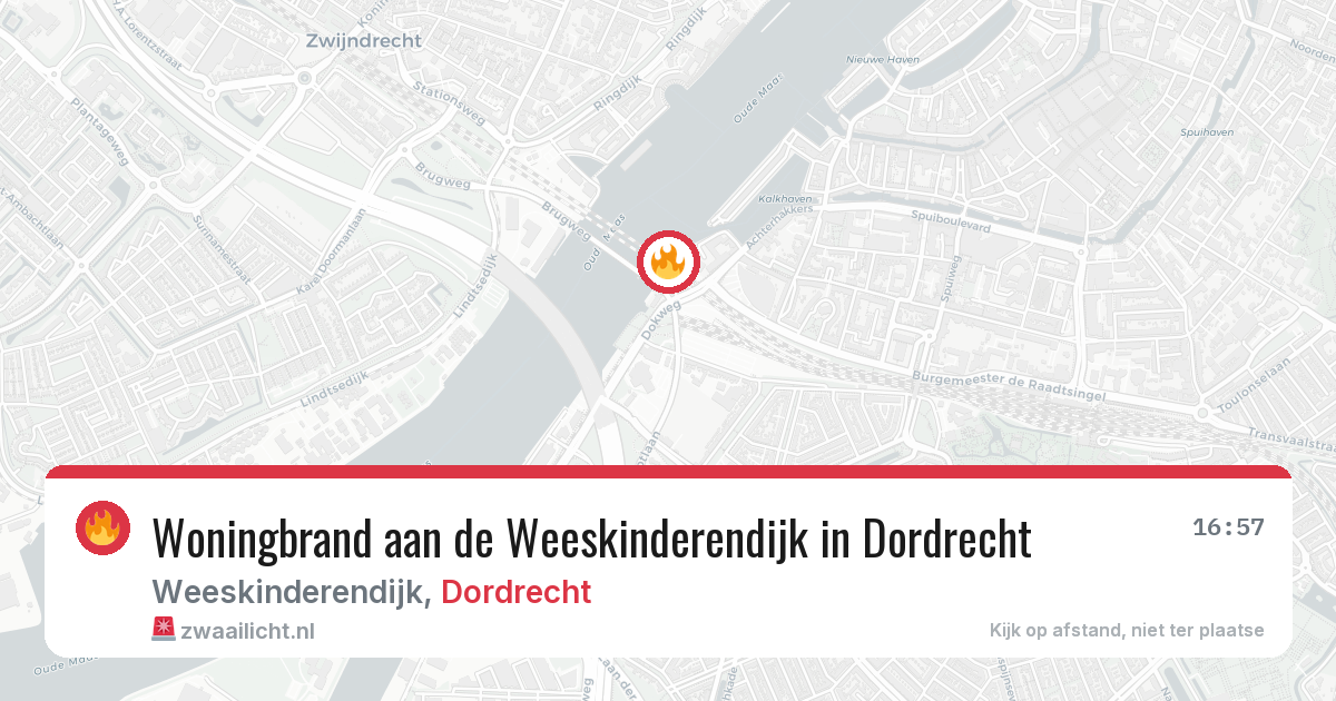 Woningbrand aan de Weeskinderendijk in Dordrecht — 18 jan 2026