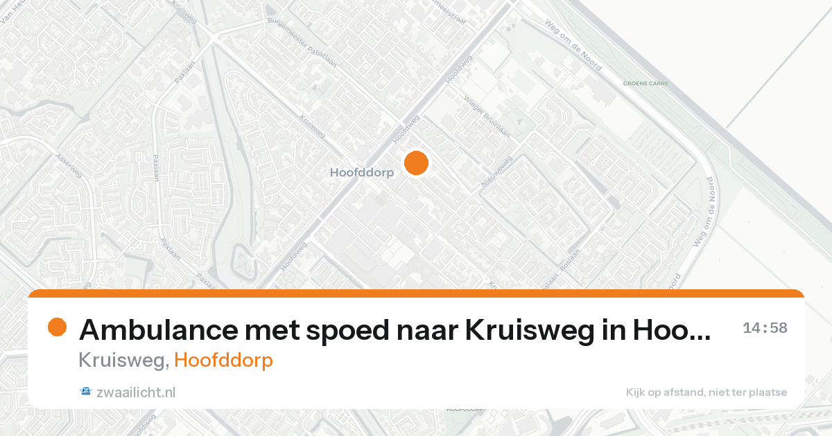 Ambulance met spoed naar Kruisweg in Hoofddorp — 22 aug 2026