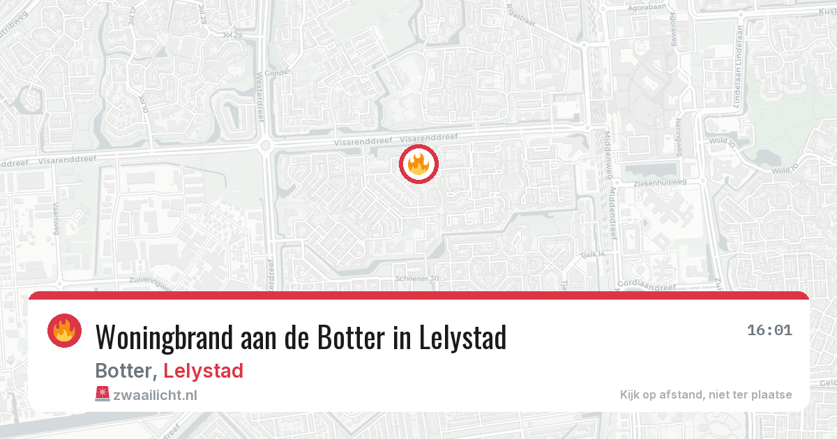 Woningbrand aan de Botter in Lelystad — 17 feb 2026