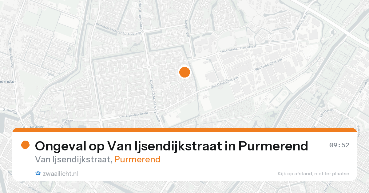 Ongeval op Van Ijsendijkstraat in Purmerend — 24 aug 2026