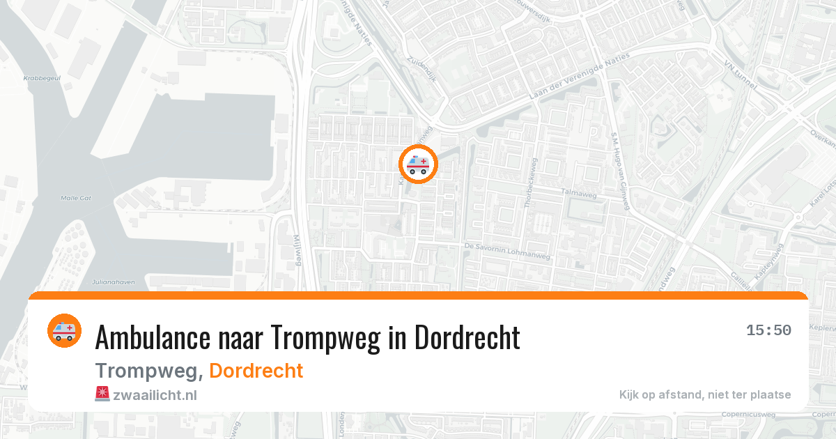 Ambulance naar Trompweg in Dordrecht — 29 jun 2026