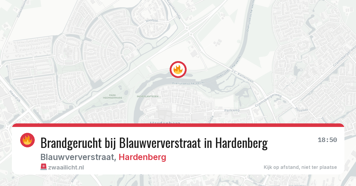Brandgerucht bij Blauwververstraat in Hardenberg — 25 mei 2026