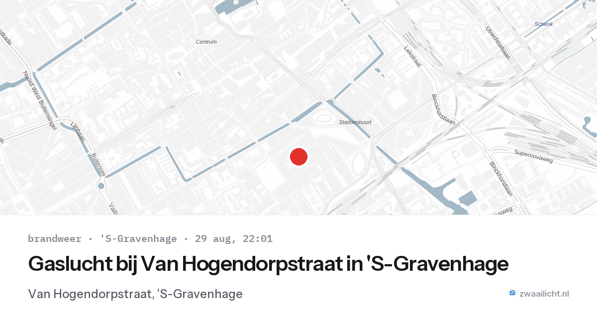 Gaslucht bij Van Hogendorpstraat in 'S-Gravenhage — 29 aug 2026