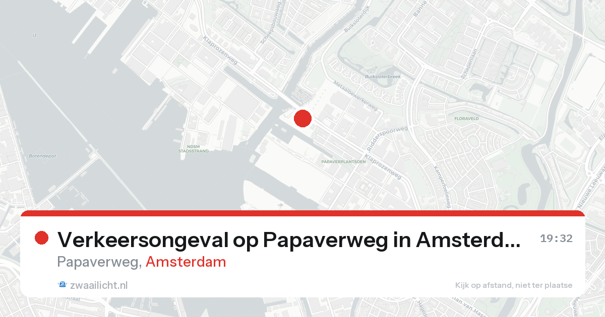 Verkeersongeval op Papaverweg in Amsterdam — 21 jul 2026