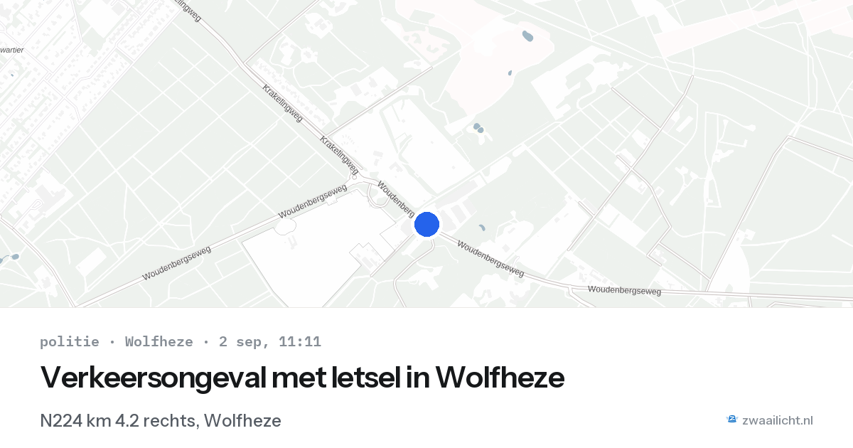 Verkeersongeval met letsel in Wolfheze — 2 sep 2026