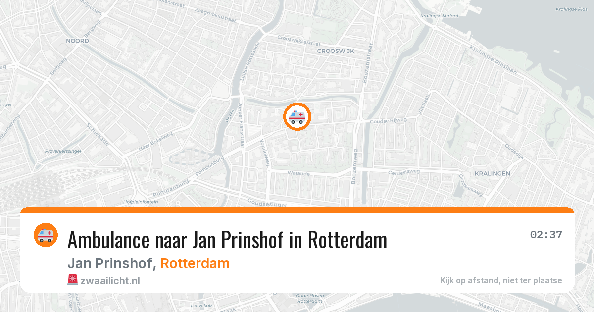 Ambulance naar Jan Prinshof in Rotterdam — 9 aug 2026