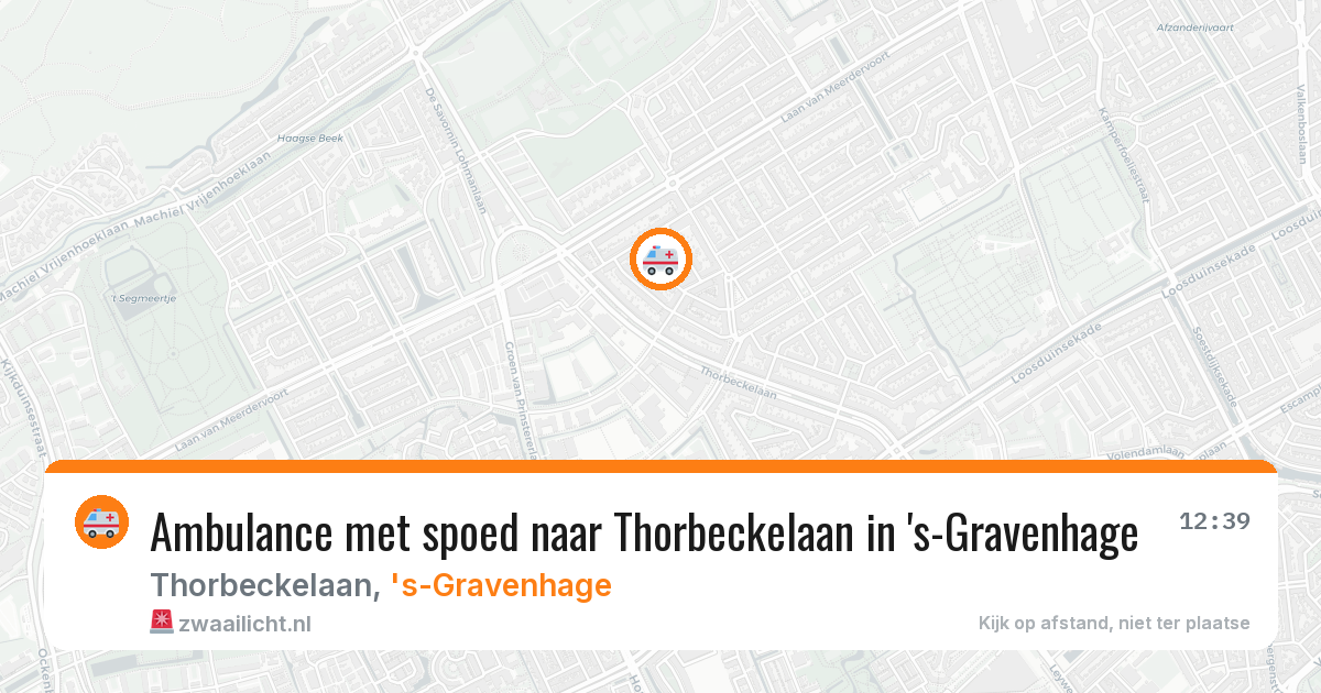 Ambulance met spoed naar Thorbeckelaan in 's-Gravenhage — 6 aug 2026