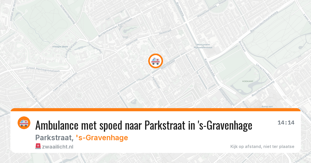 Ambulance met spoed naar Parkstraat in 's-Gravenhage — 21 apr 2026