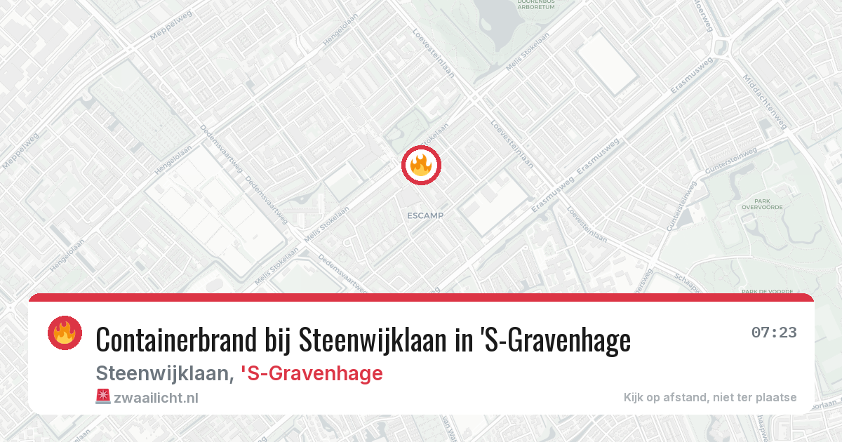 Containerbrand bij Steenwijklaan in 'S-Gravenhage — 10 aug 2026