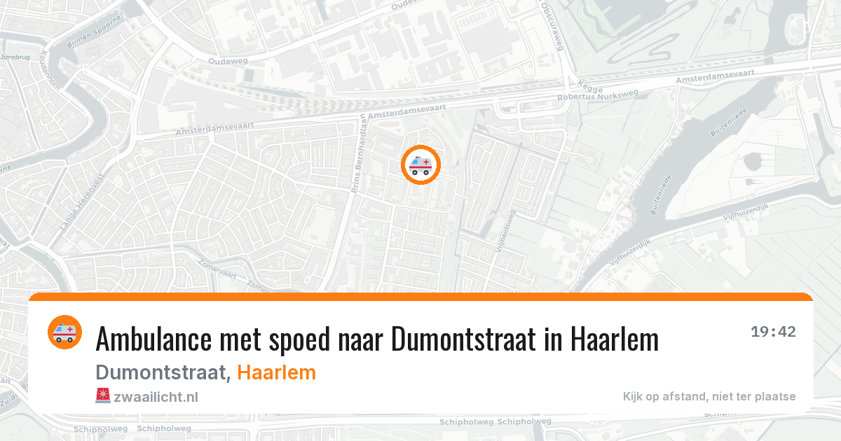 Ambulance met spoed naar Dumontstraat in Haarlem — 19 jul 2026