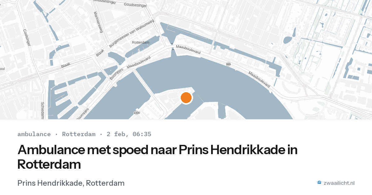 Ambulance met spoed naar Prins Hendrikkade in Rotterdam — 2 feb 2026