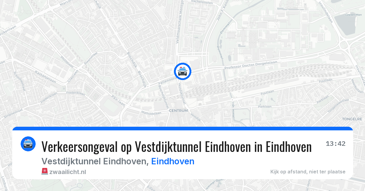 Verkeersongeval op Vestdijktunnel Eindhoven in Eindhoven — 24 mrt 2026