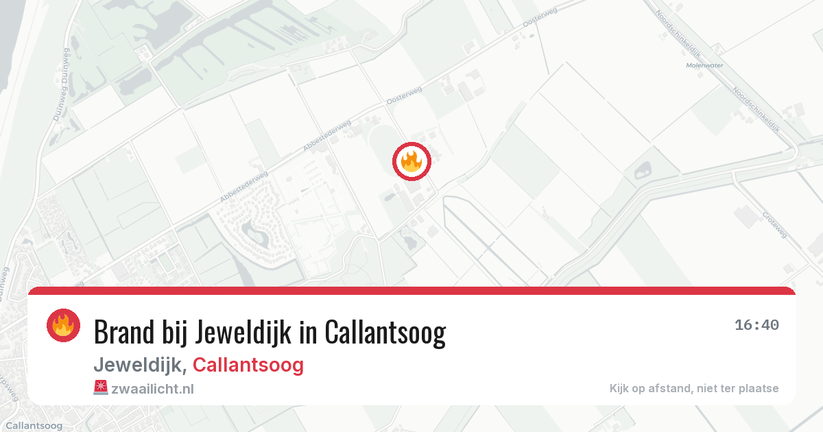 Brand bij Jeweldijk in Callantsoog — 4 aug 2026