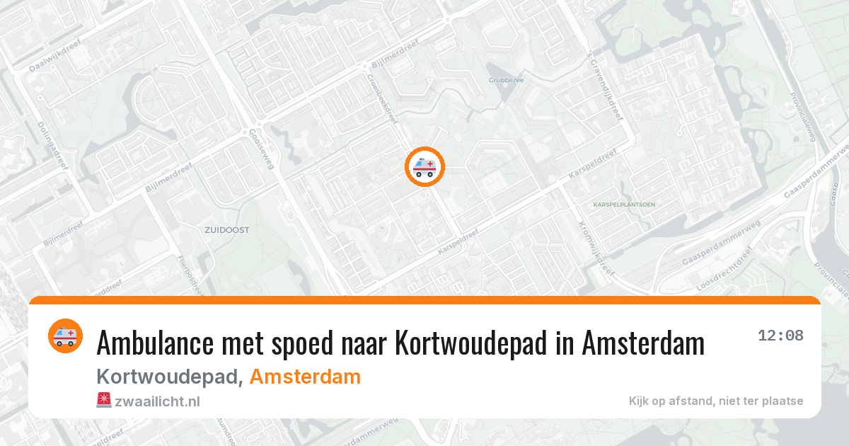 Ambulance met spoed naar Kortwoudepad in Amsterdam — 30 jul 2026