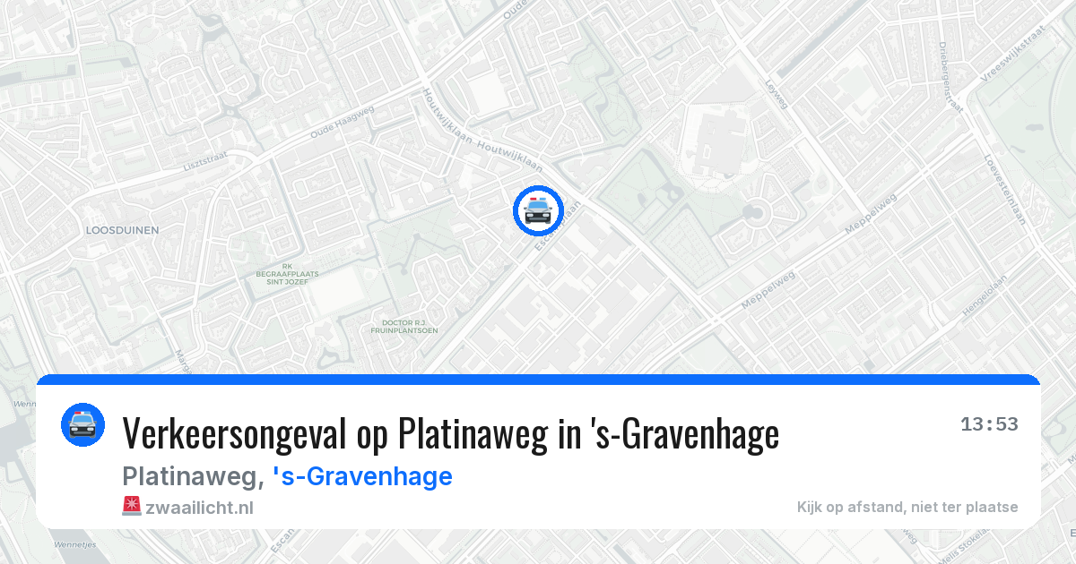 Verkeersongeval op Platinaweg in 's-Gravenhage — 23 jul 2026