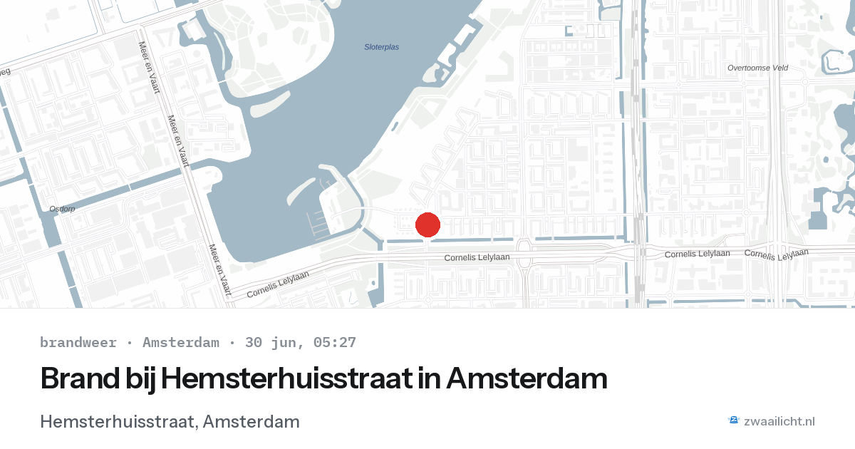 Brand bij Hemsterhuisstraat in Amsterdam — 30 jun 2026