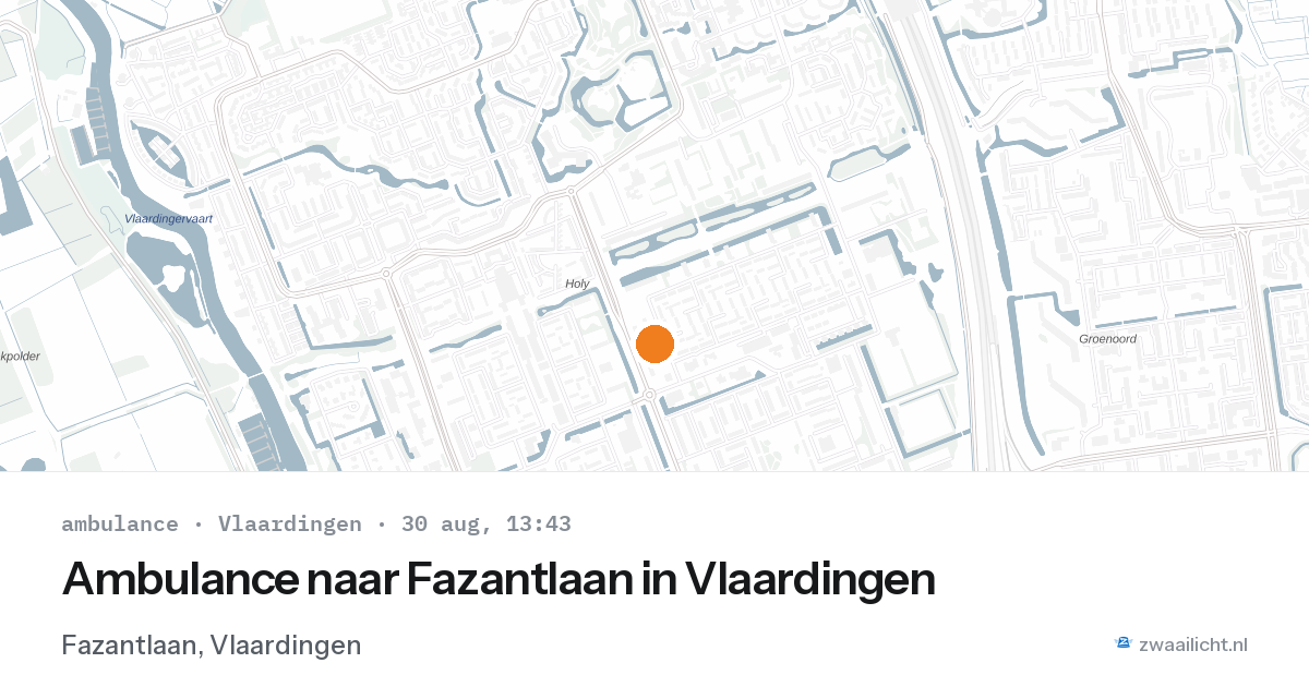 Ambulance naar Fazantlaan in Vlaardingen — 30 aug 2026