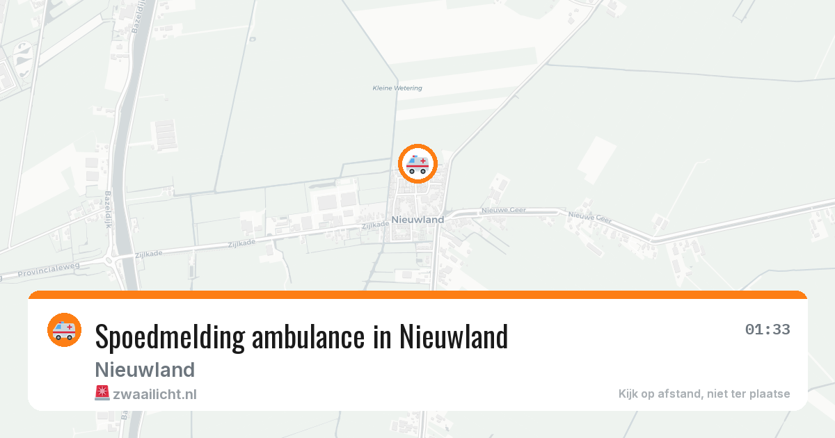 Spoedmelding ambulance in Nieuwland — 9 aug 2026