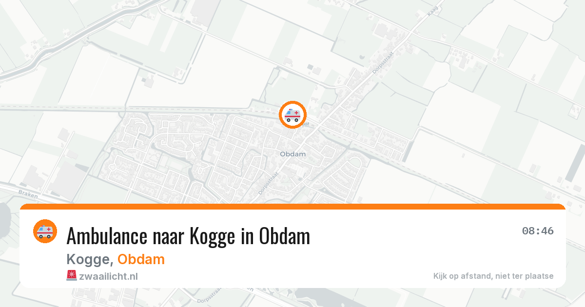 Ambulance naar Kogge in Obdam — 28 mrt 2026