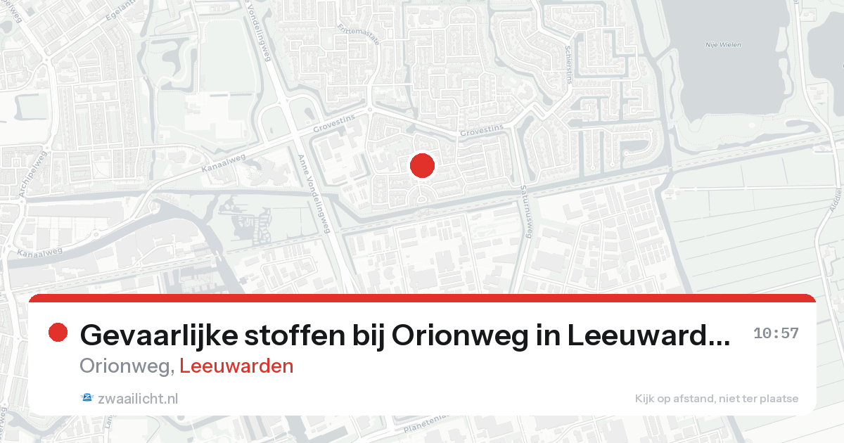 Gevaarlijke stoffen bij Orionweg in Leeuwarden — 24 aug 2026