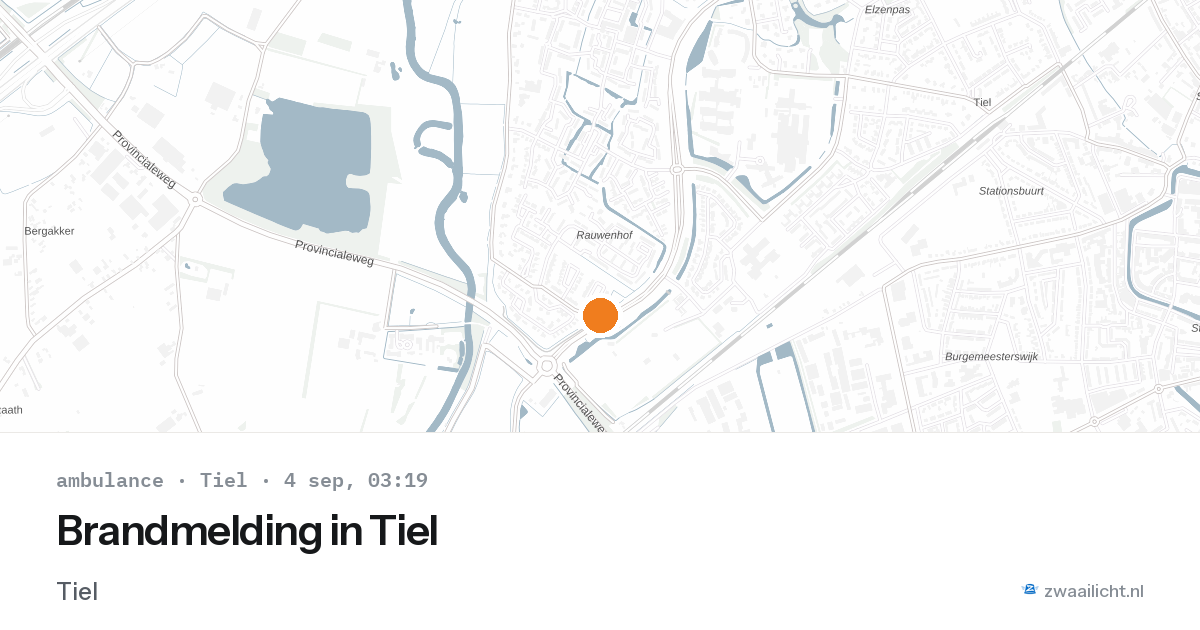 Brandmelding in Tiel — 4 sep 2026