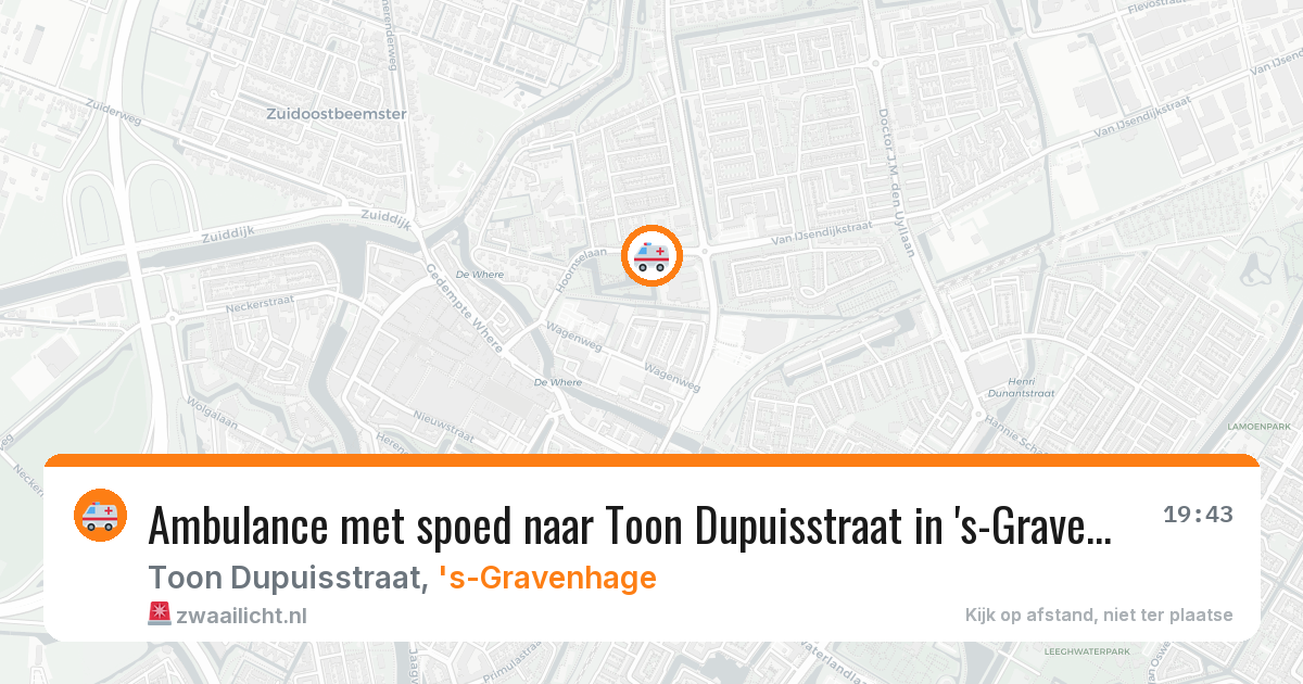 Ambulance met spoed naar Toon Dupuisstraat in 's-Gravenhage — 3 apr 2026