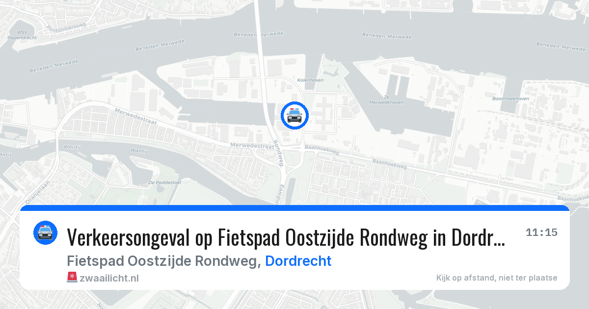 Verkeersongeval op Fietspad Oostzijde Rondweg in Dordrecht — 2 jul 2026