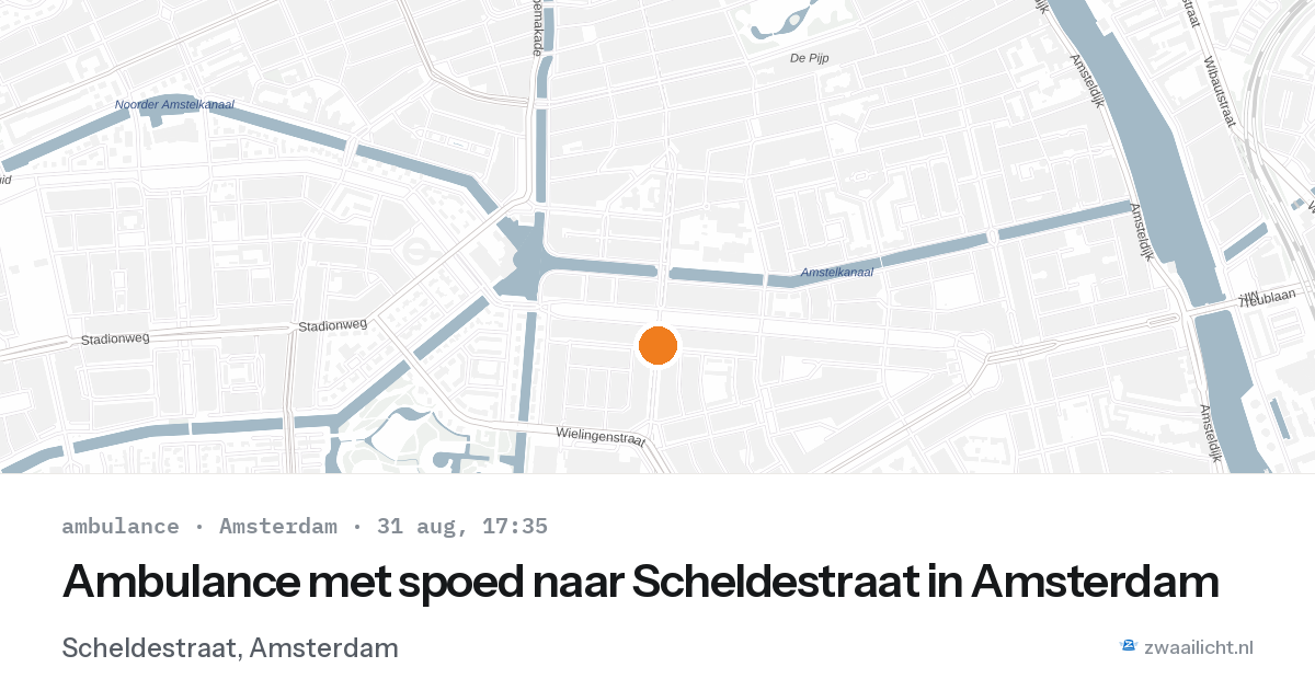 Ambulance met spoed naar Scheldestraat in Amsterdam — 31 aug 2026