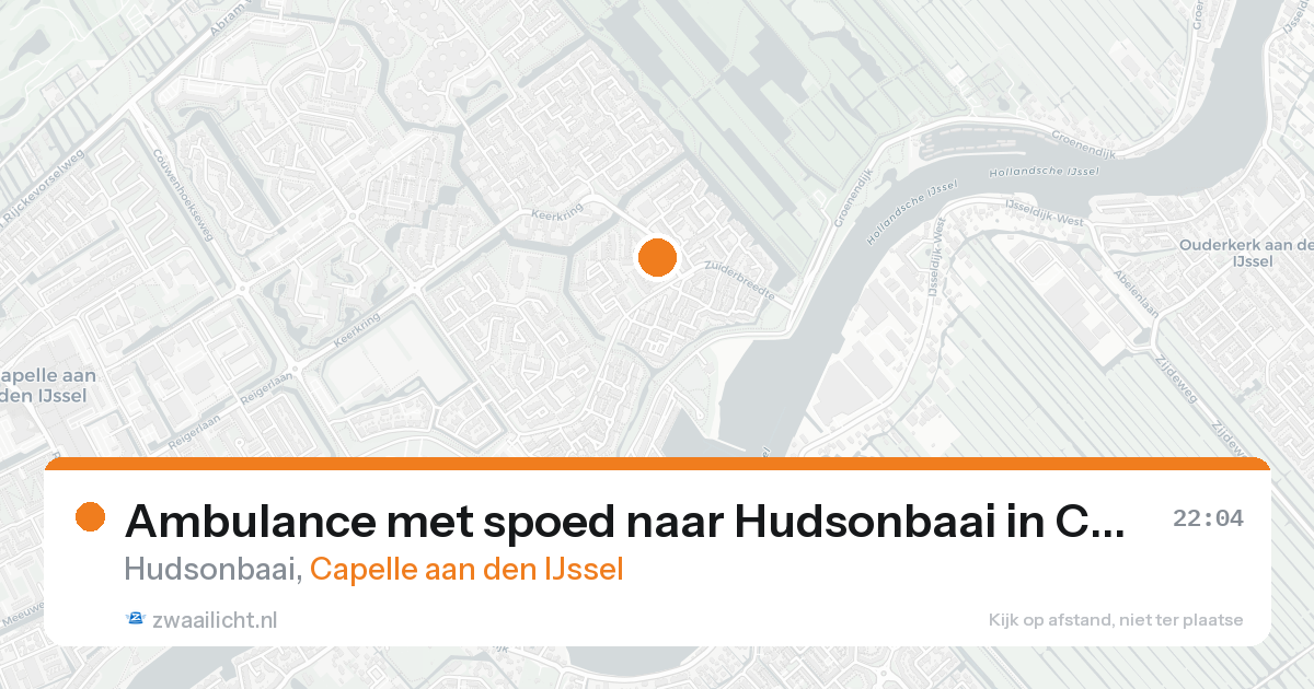 Ambulance met spoed naar Hudsonbaai in Capelle aan den IJssel — 15 aug 2026