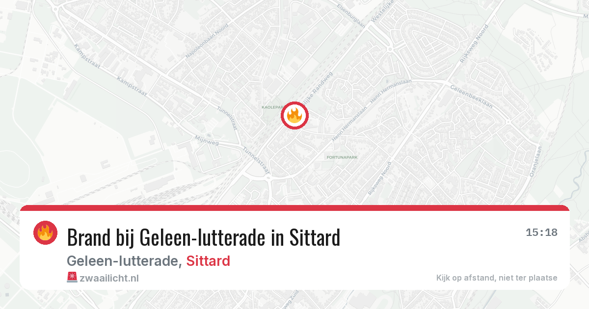 Brand bij Geleen-lutterade in Sittard — 14 jul 2026