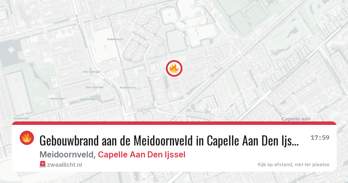 Gebouwbrand aan de Meidoornveld in Capelle Aan Den Ijssel — 22 jul 2026
