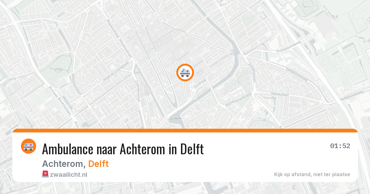 Ambulance naar Achterom in Delft — 25 mei 2026