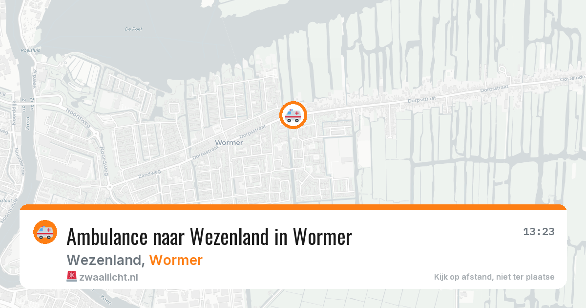 Ambulance naar Wezenland in Wormer — 5 aug 2026